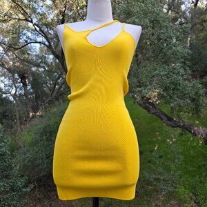 NWOT THE SEI YELLOW BODYCON MINI DRESS SIZE S
